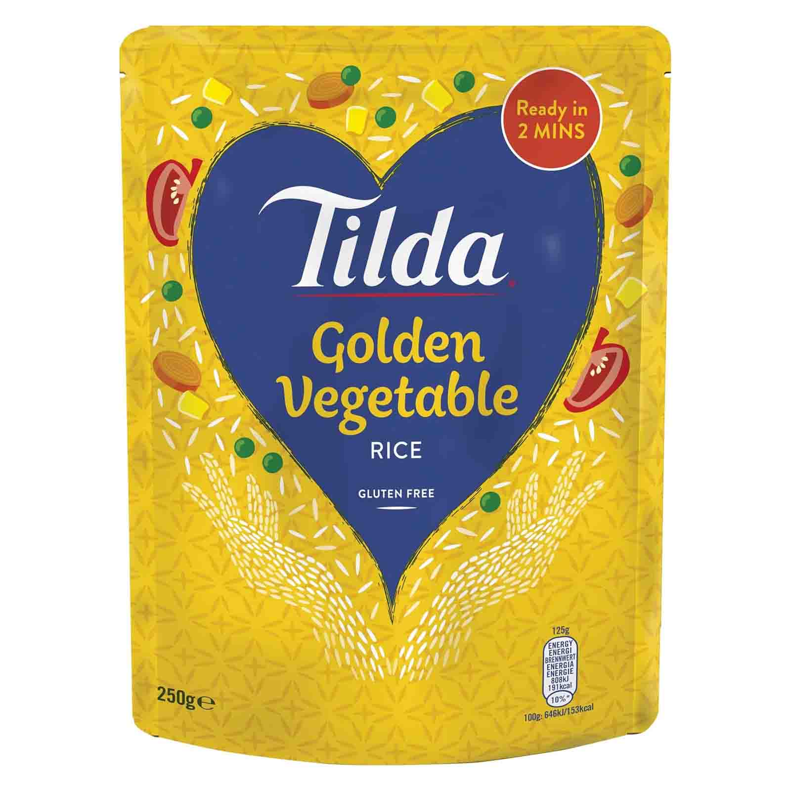 RICE BASMATI GOLDEN VEGETABLE LONG GRAIN  MICROWAVE TILDA ( 250 G ) 