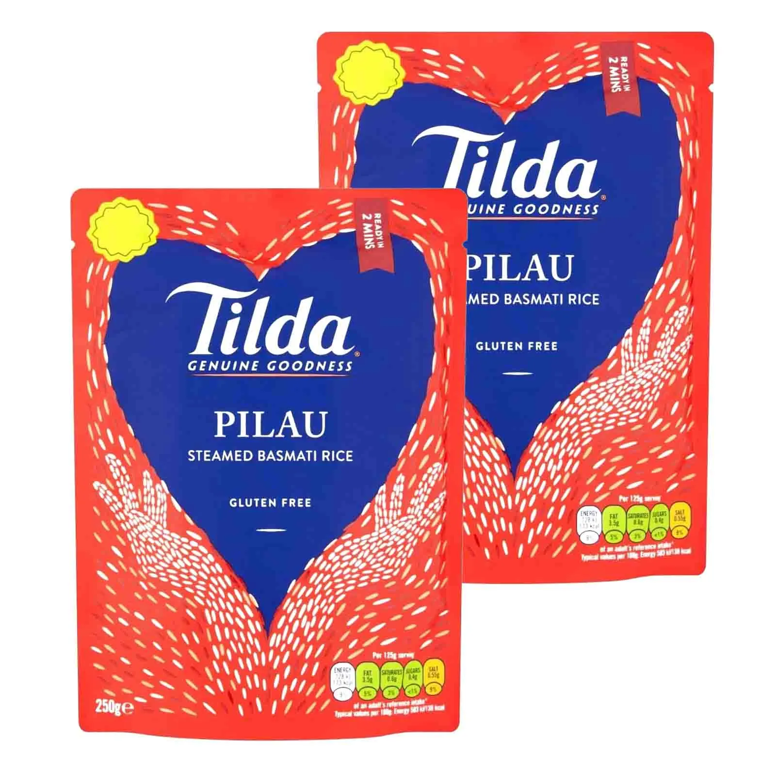 RICE BASMATI GLUTEN FREE PILAU MICROWAVE TILDA ( 2 X 250 G )