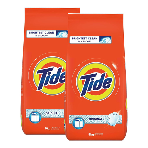 LAUNDRY DETERGENT POWDER SEMI AUTOMATIC FAST ACTION ORIGINAL TIDE ( 2 X 9 KG )