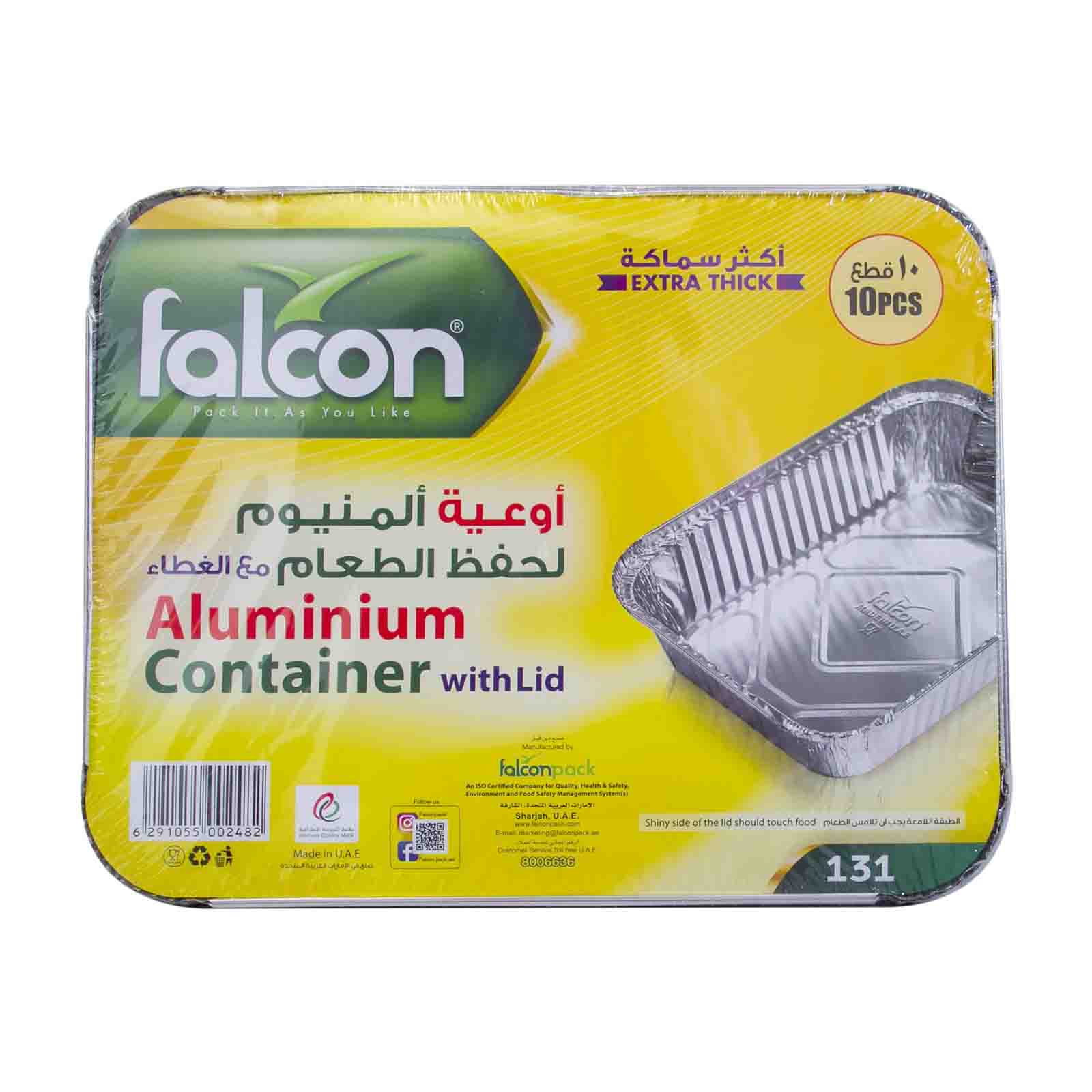 DISPOSABLE ALUMINIUM W/LID CONTAINER 131 FALCON ( 10 PCS )