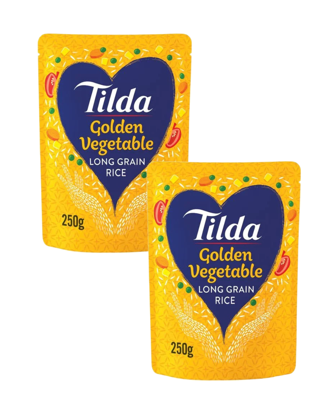 RICE BASMATI GOLDEN VEGETABLE LONG GRAIN  MICROWAVE TILDA ( 2 X 250 G ) 