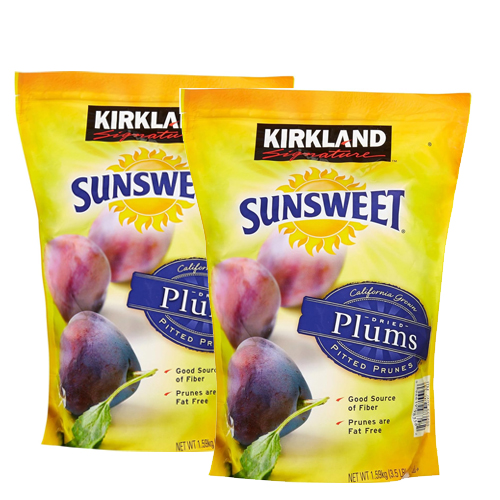 PLUMS DRIED PITTED PRUNES SUNSWEET KIRKLAND SIGNATURE ( 2 X 1.59 KG )