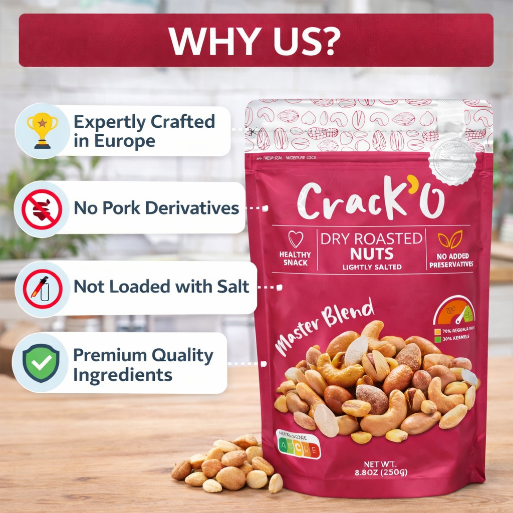  Crack O Master Blend Dry Roasted Nuts – Lightly Salted, Premium Mixed Nuts , 250 g