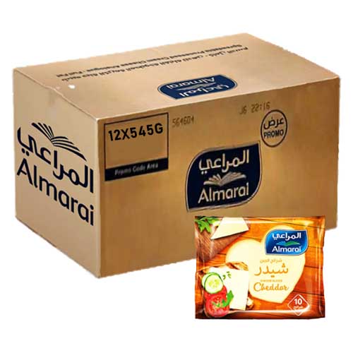 CHEESE CHEDDAR FULL FAT BLOCK AL MARAI ( 12 X 454 gm )