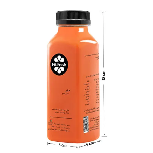 Fit Fresh Carrot Juice 330 ml (Cold-pressed fresh juice, Freshly-squeezed daily, 100% Raw, No Preservatives, No Additives, No Water, No Sugar Added)