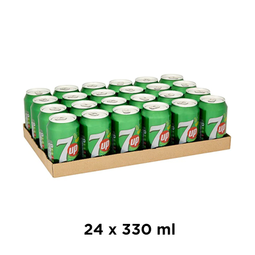  7 UP Carbonated Soft Drink  Cans  330 ml  x 24 