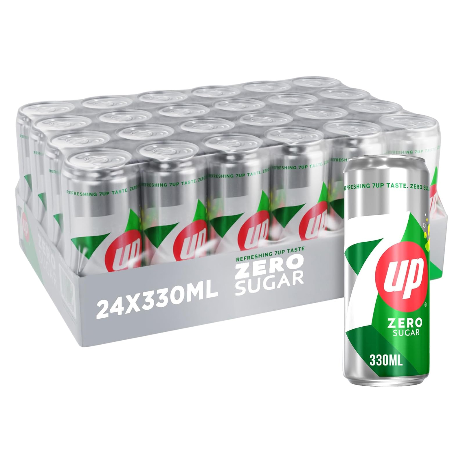  7UP Carbonated Soft Drink Cans 330 ml x 24