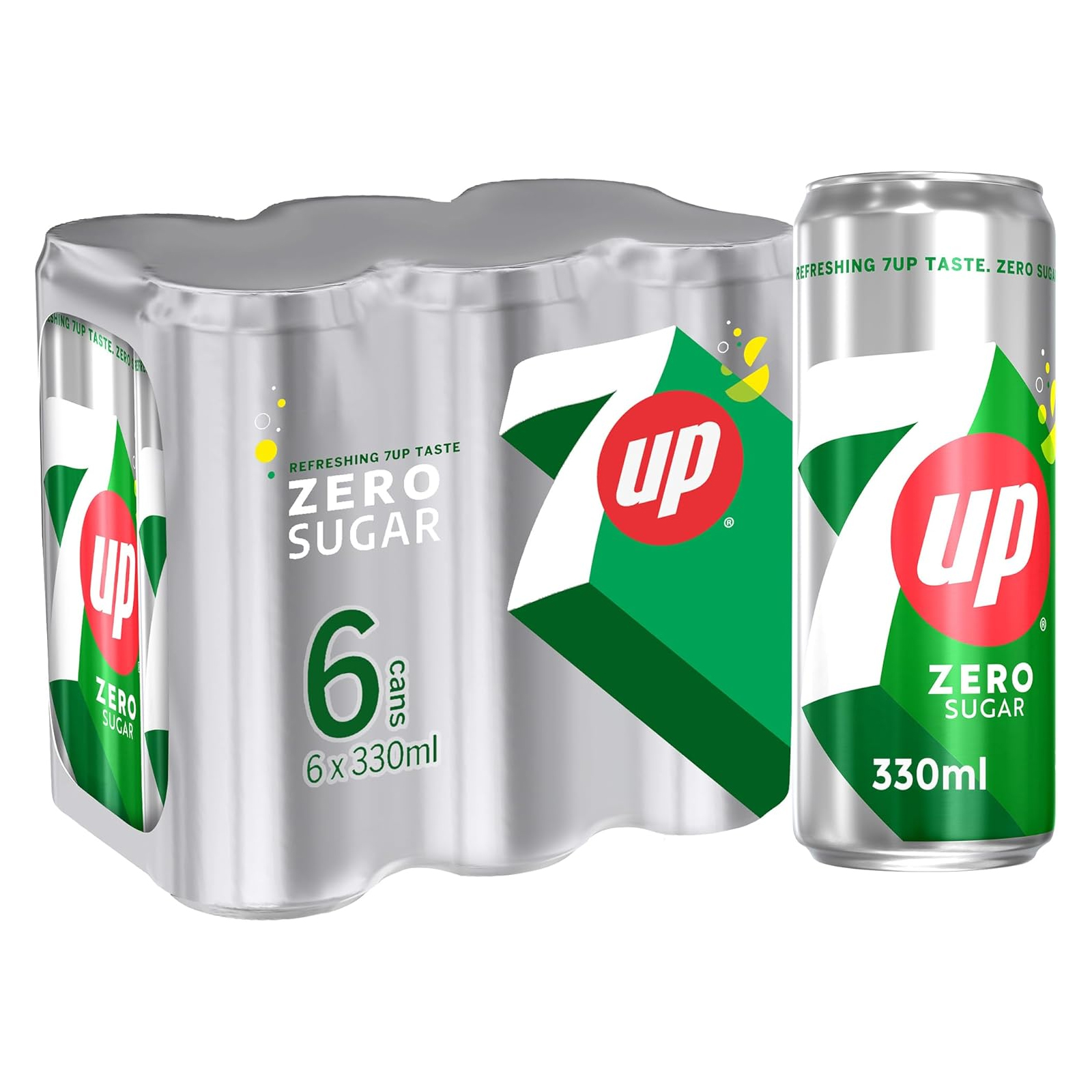  7 Up Carbonated Soft Drink Cans 330 ml x 6