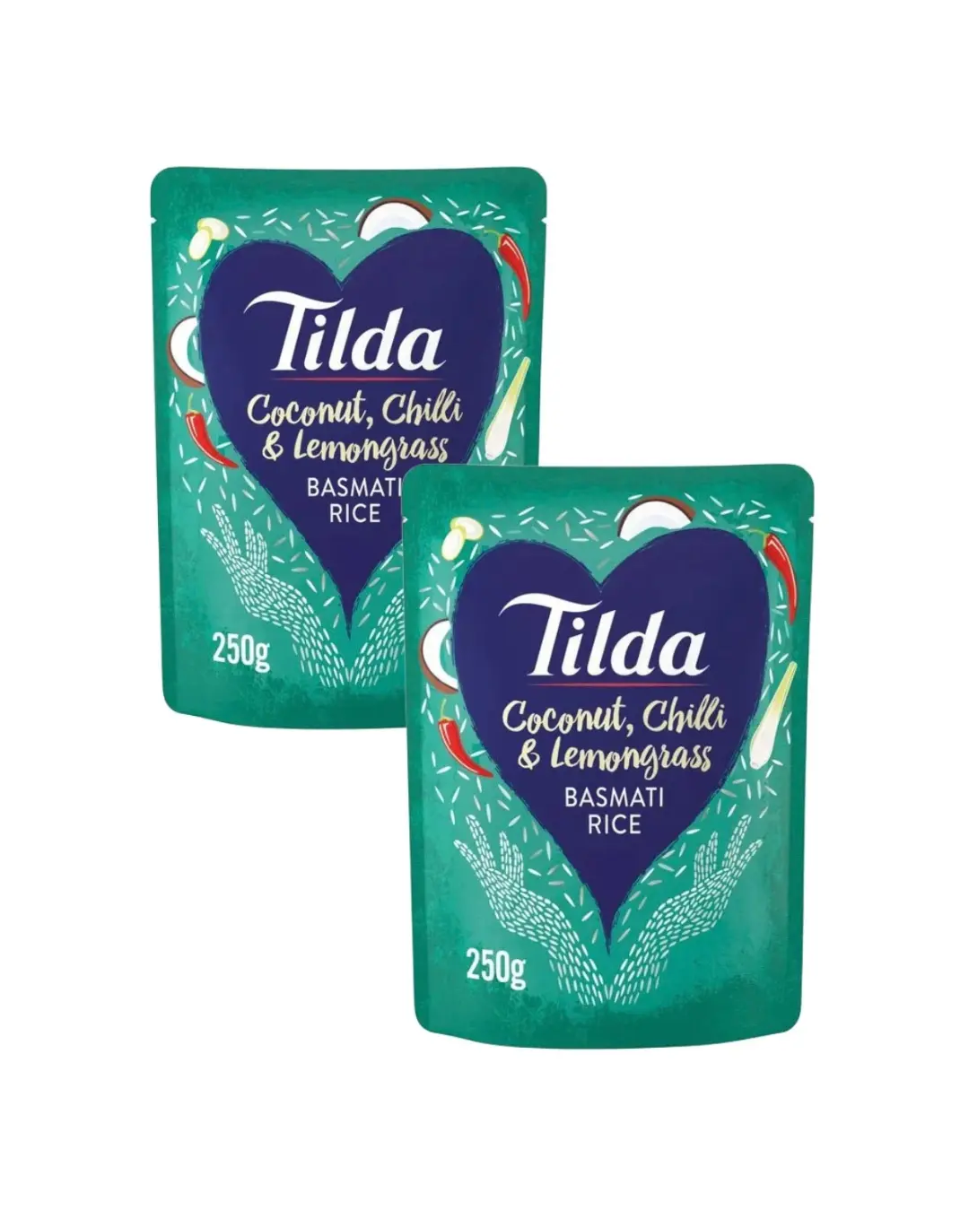  Tilda Microwave Basmati Rice Coconut, Chilli & Lemongrass 2 x 250 g