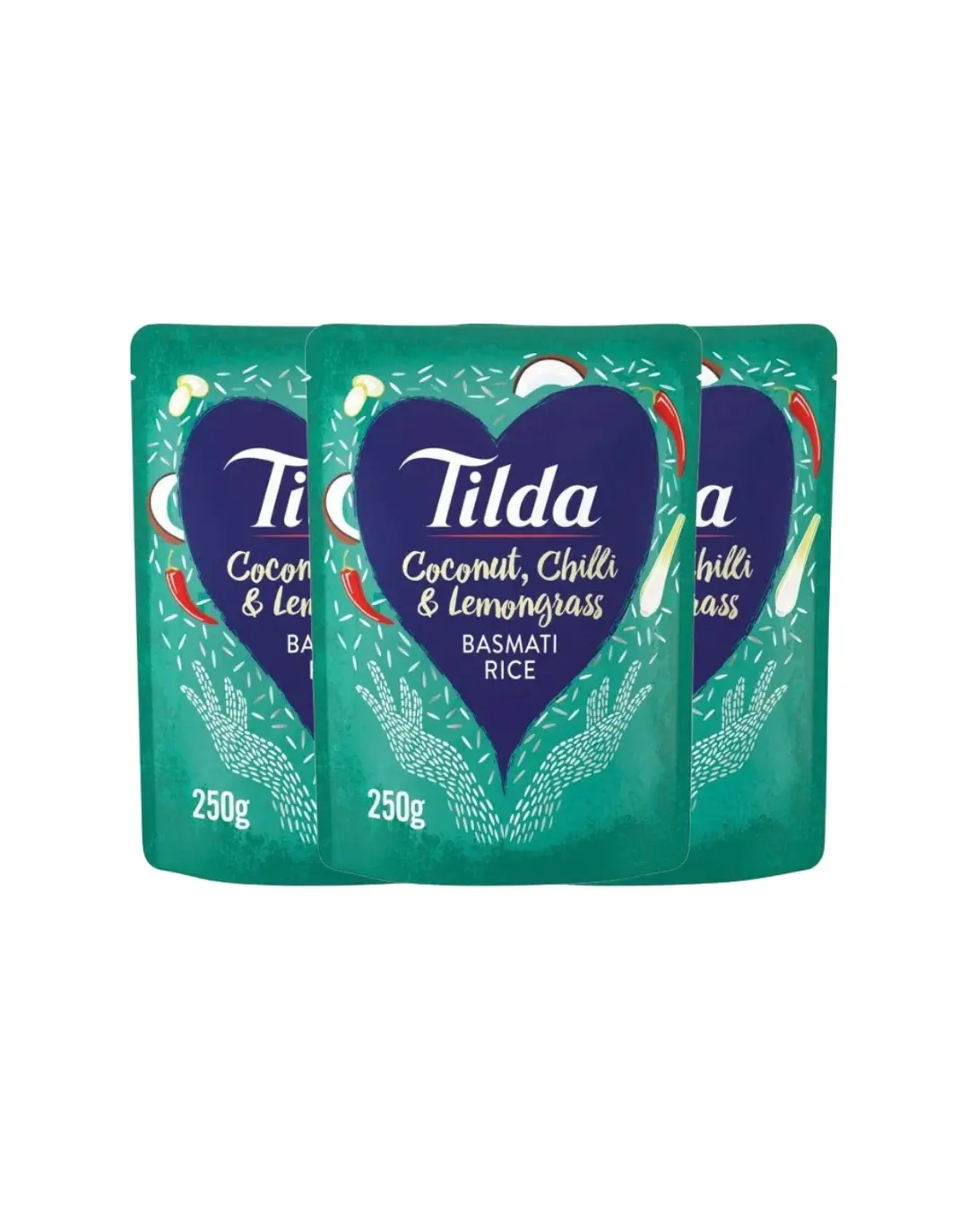  Tilda Microwave Basmati Rice Coconut, Chilli & Lemongrass 3 x 250 g