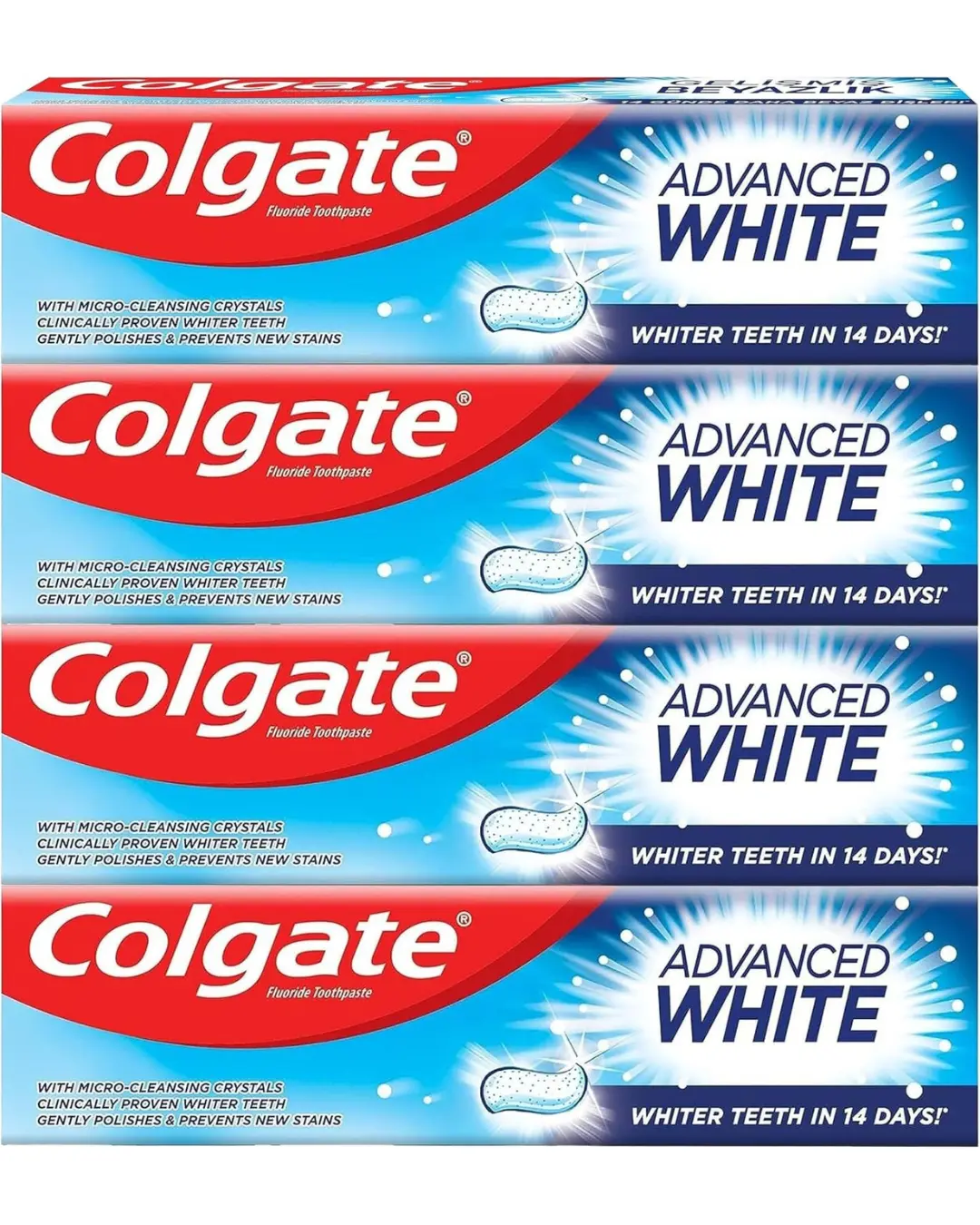 TOOTHPASTE ADVANCED WHITE COLGATE ( 4 X 100 ML )