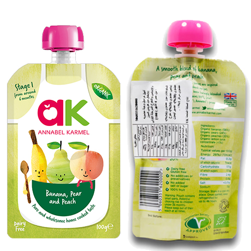  Annabel Karmel Baby Food Organic Banana Pear & Peach 6 X 100 g