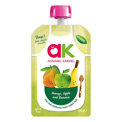  Annabel Karmel organic mango, apple & banana puree  6 X  100g