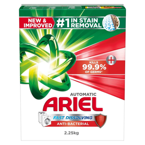 LAUNDRY DETERGENT POWDER AUTOMATIC ANITBACTERIAL FAST DISSOLVING ARIEL ( 2.25 KG )