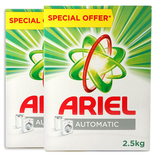 DETERGENT POWDER GREEN AUTOMATIC ARIEL ( 2 X 2.5 kg )