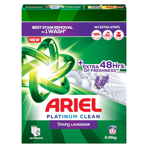 LAUNDRY DETERGENT POWDER AUTOMATIC DOWNY LAVENDER FAST DISSOLVING ARIEL ( 2.25 KG )