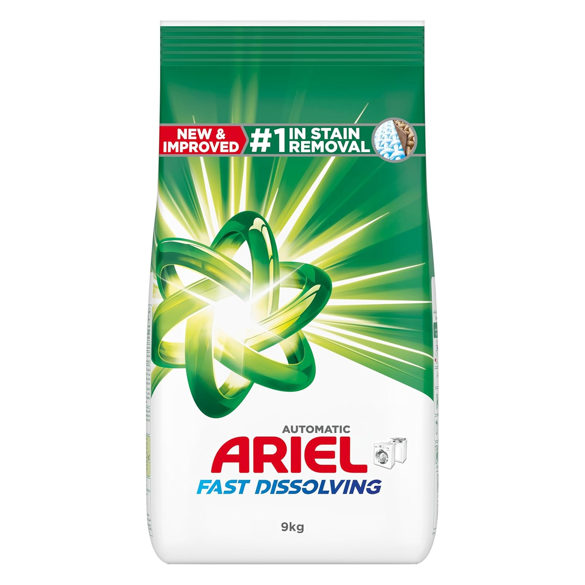 LAUNDRY DETERGENT POWDER AUTOMATIC ORIGINAL FAST DISSOLVING ARIEL ( 9 KG )