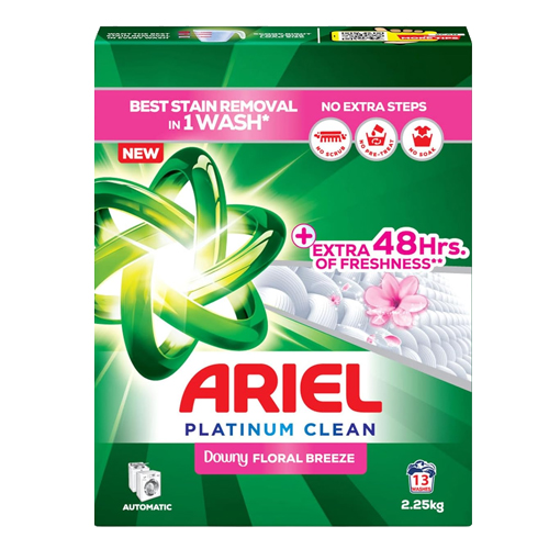 LAUNDRY DETERGENT POWDER AUTOMATIC DOWNY FLORAL BREEZE FAST DISSOLVING ARIEL ( 2.25 KG )