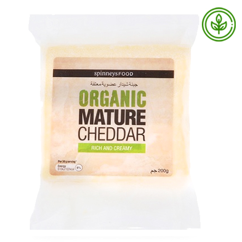  Spinneys Food Organic Mature Cheddar Cheese 200 g