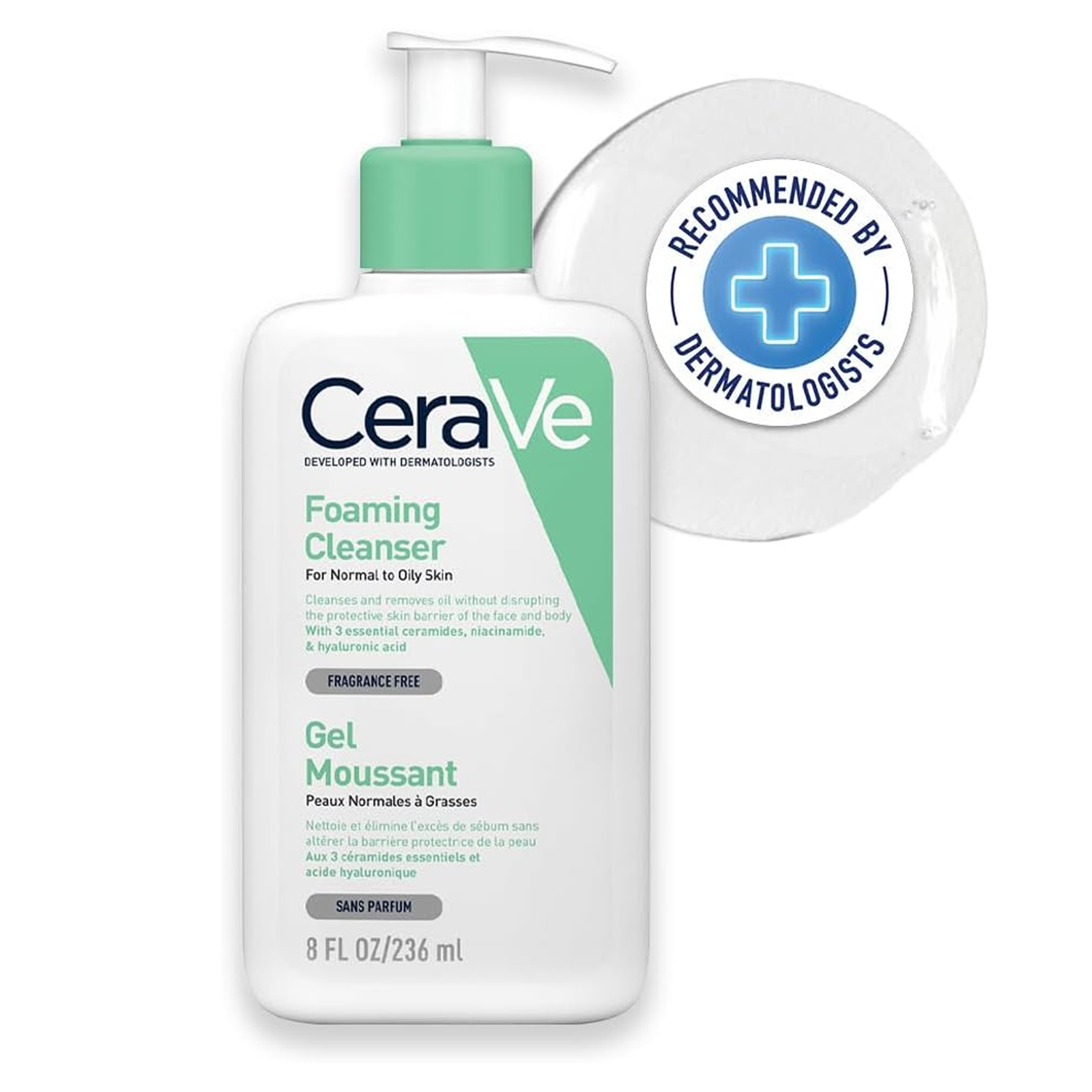 FACIAL CLEANSER FOR NORMAL TO OILY SKIN FRAGRANCE FREE CERAVE ( 236 ML )