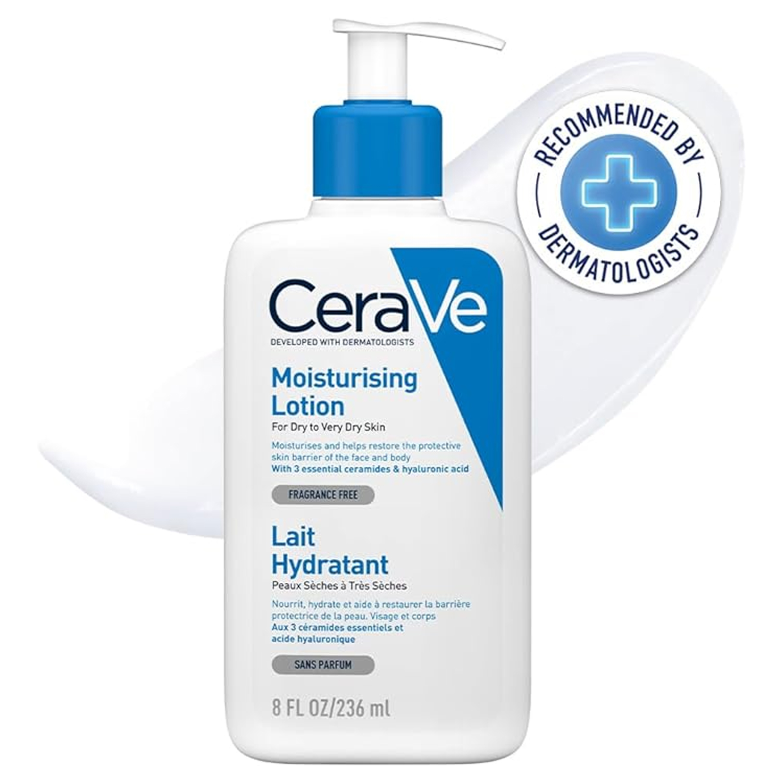 BODY LOTION MOISTURISING FOR DRY TO VERY DRY SKIN FRAGRANCE FREE CERAVE ( 236 ML )