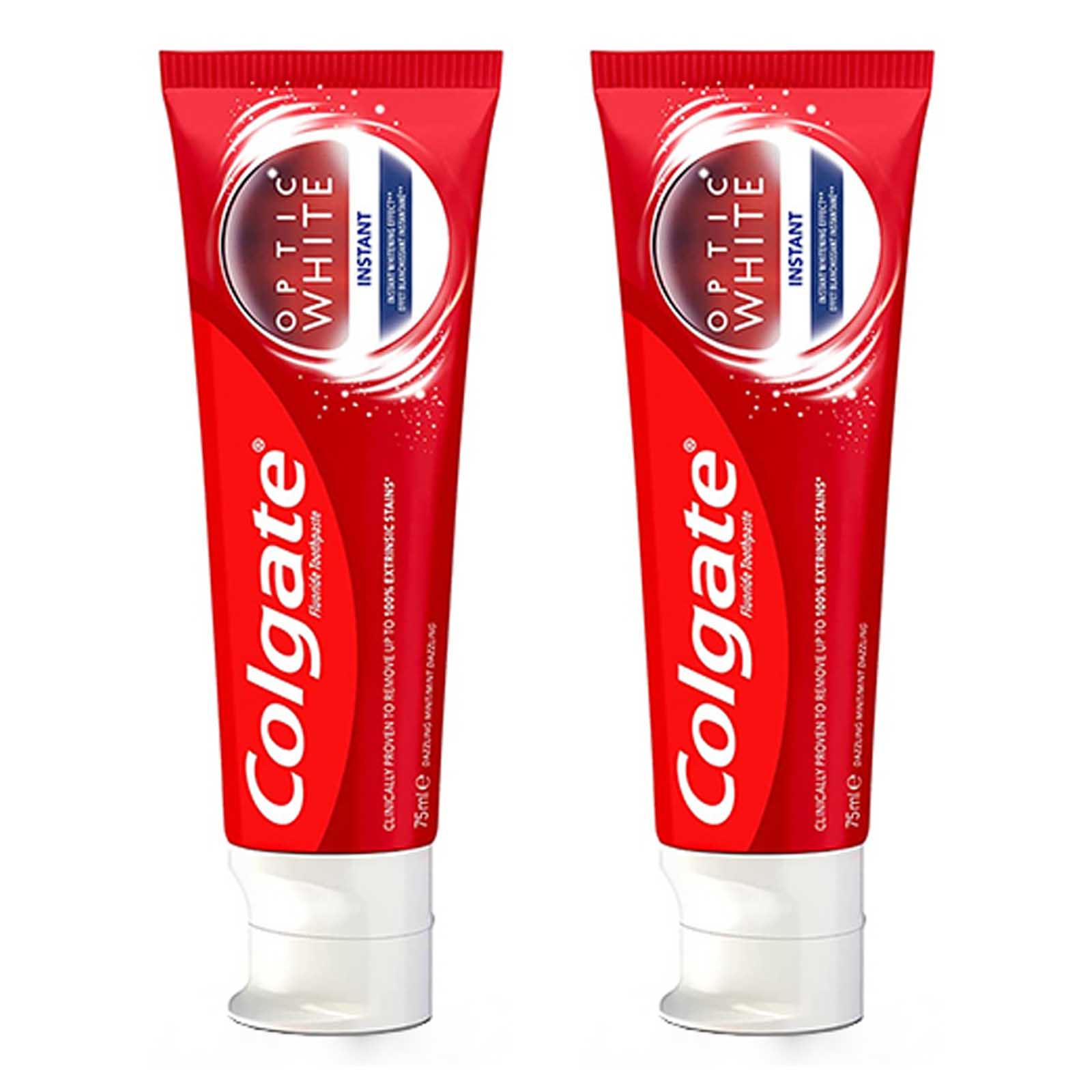 TOOTHPASTE INSTANT WHITENING OPTIC WHITE COLGATE ( 2 X 75 ML )