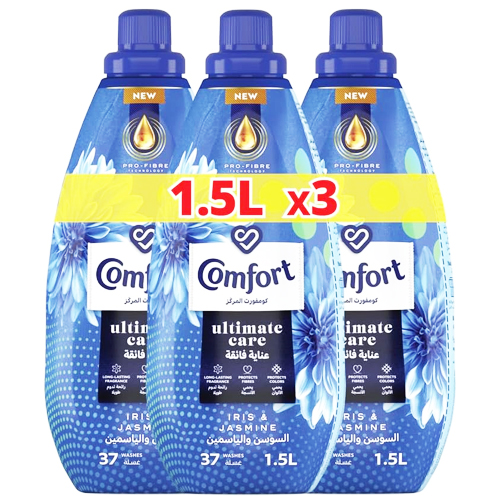 FABRIC SOFTENER CONC. IRIS & JASMINE COMFORT ( 3 X 1.5 LTR )