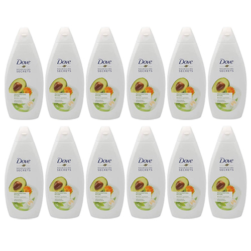  Dove Nourishing Secrets Invigorating Ritual Body Wash, Avocado Oil & Calendula Extract 12 X 500 ml