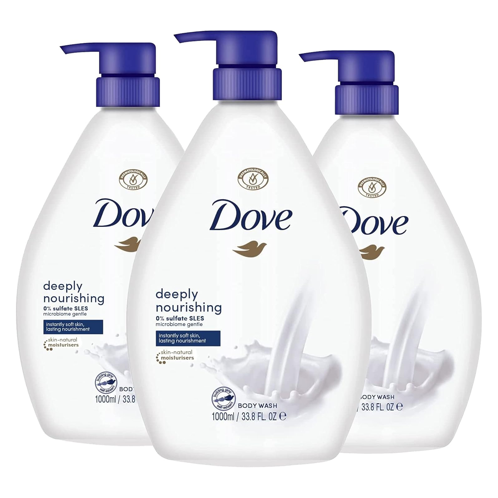 BODY WASH DEEPLY NOURISHING DOVE ( 3 X 1000 ML )