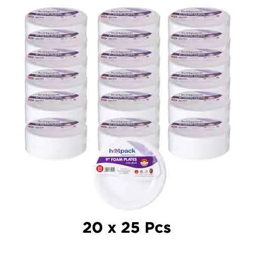  9 Foam Disposable Plate 20 x 25 Pcs