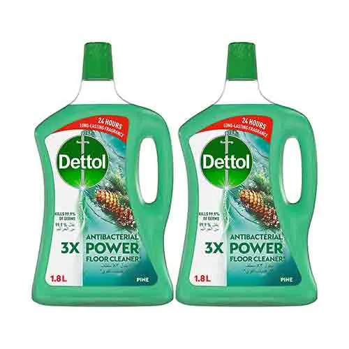 FLOOR CLEANER ANTIBACTERIAL POWER 3X PINE DETTOL (2 X 1.8 LTR)