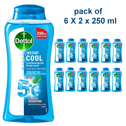 SHOWER GEL & BODY WASH COOL DETTOL ( 6 X 2 X 250 ML )