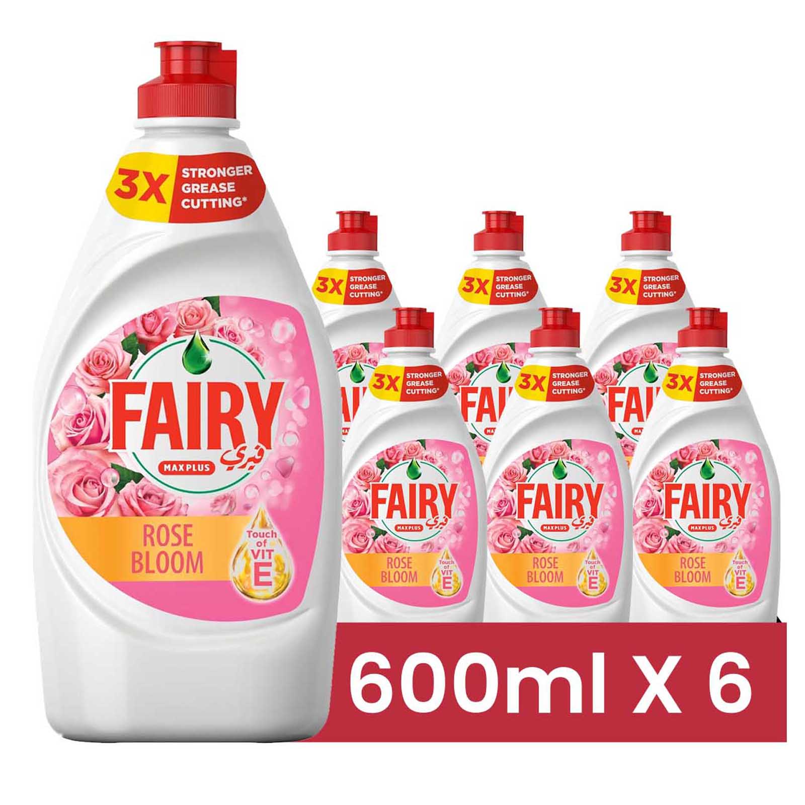 DISHWASHING LIQUID SOAP ROSE BLOOM FAIRY ( 6 X 600 ML )