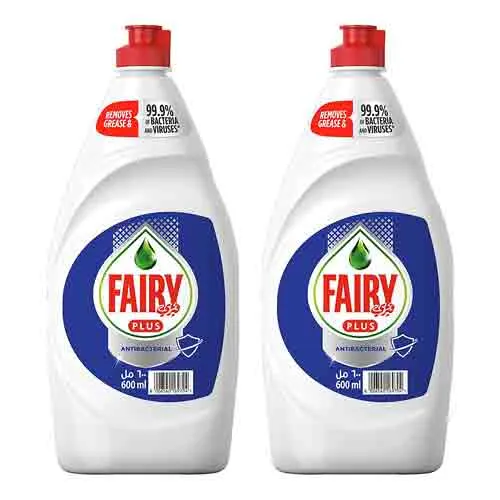 DISHWASHING LIQUID SOAP ANTIBACTERIAL ALTERNATE POWER TO BLEACH FAIRY (2 X 600 ML)