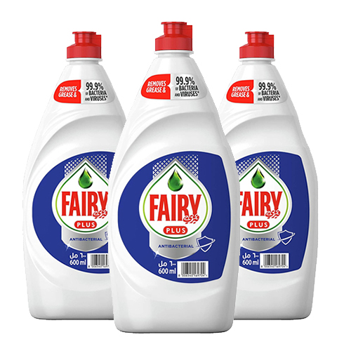  Fairy Diswashing Liquid Soap Antibacterial Alternate Power to bleach 3 x 600 ml