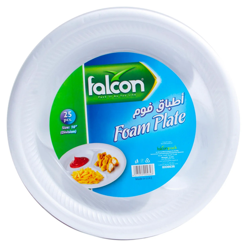 DISPOSABLE PLATE FOAM 10 FALCON ( 25 PCS )