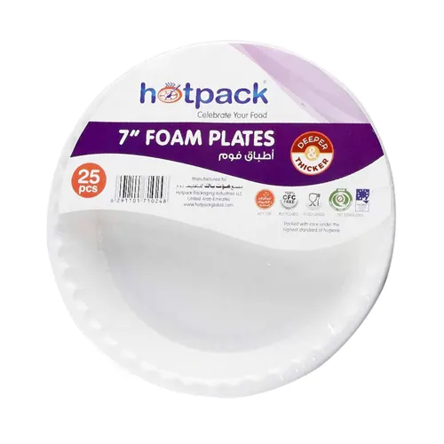 Falcon 7 Foam Disposable Plates - 25 Pcs