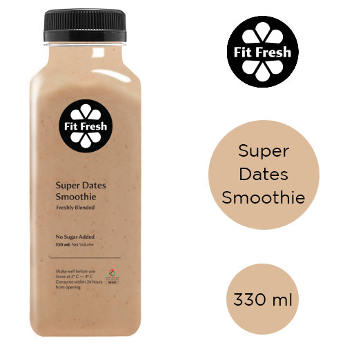  Fit Fresh Super Dates Smoothie 330 ml (Cold-Pressed Fresh Juice, Freshly-Blended Daily, No Preservatives, No Additives Added)