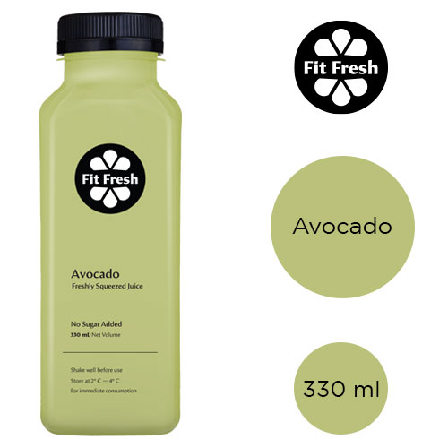  Fit Fresh Avocado Juice 330 ml (Cold-Pressed Fresh Juice, Freshly-Blended Daily, No Preservatives, No Additives Added, Protein-Rich)