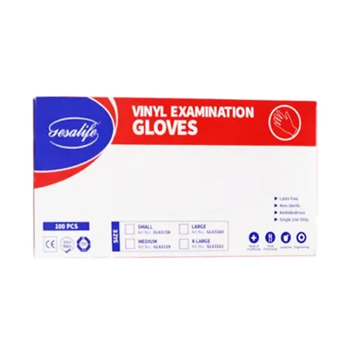VINYL GLOVES PF WHITE MEDIUM GESALIFE  ( 100 PCS )