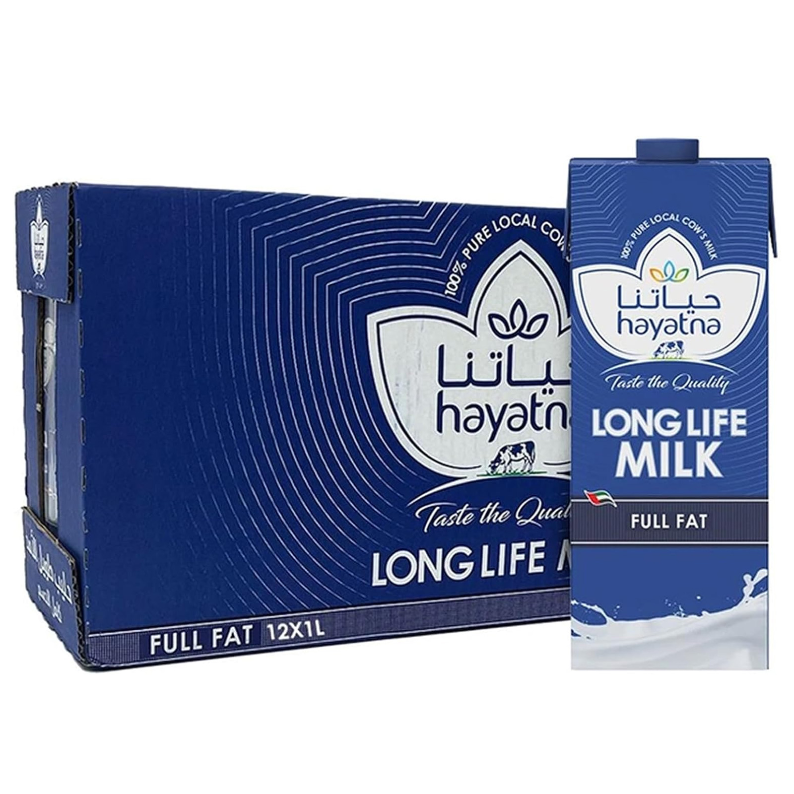 MILK LONG LIFE UHT FULL FAT HAYATNA ( 3 X 4 X 1 LTR )