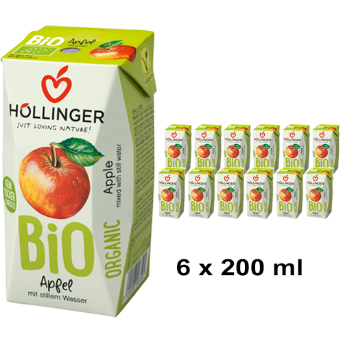  Hollinger Bio Organic Apple Juice 6 x 200 ml