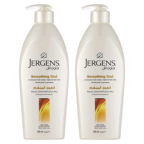 BODY LOTION SMOOTHING OUD DRY SKIN MOISTURE JERGENS (2 X 400 ML)