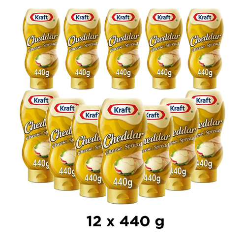 CHEESE CHEDDAR SPREAD SQUEEZE KRAFT ( 12 X 440 GM )