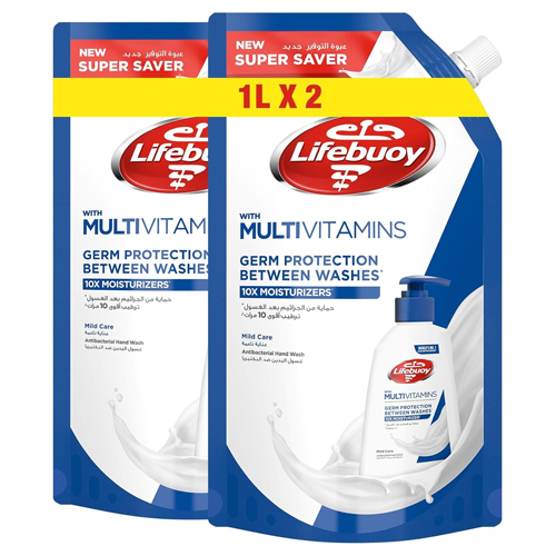 HAND WASH ANTIBACTERIAL MILD CARE LIFEBUOY ( 2 X 1000 ML )