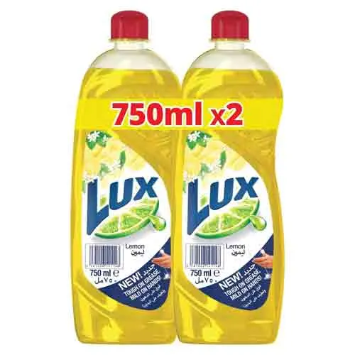 DISH WASHING LIQUID LEMON LUX ( 2 X 750 ML )