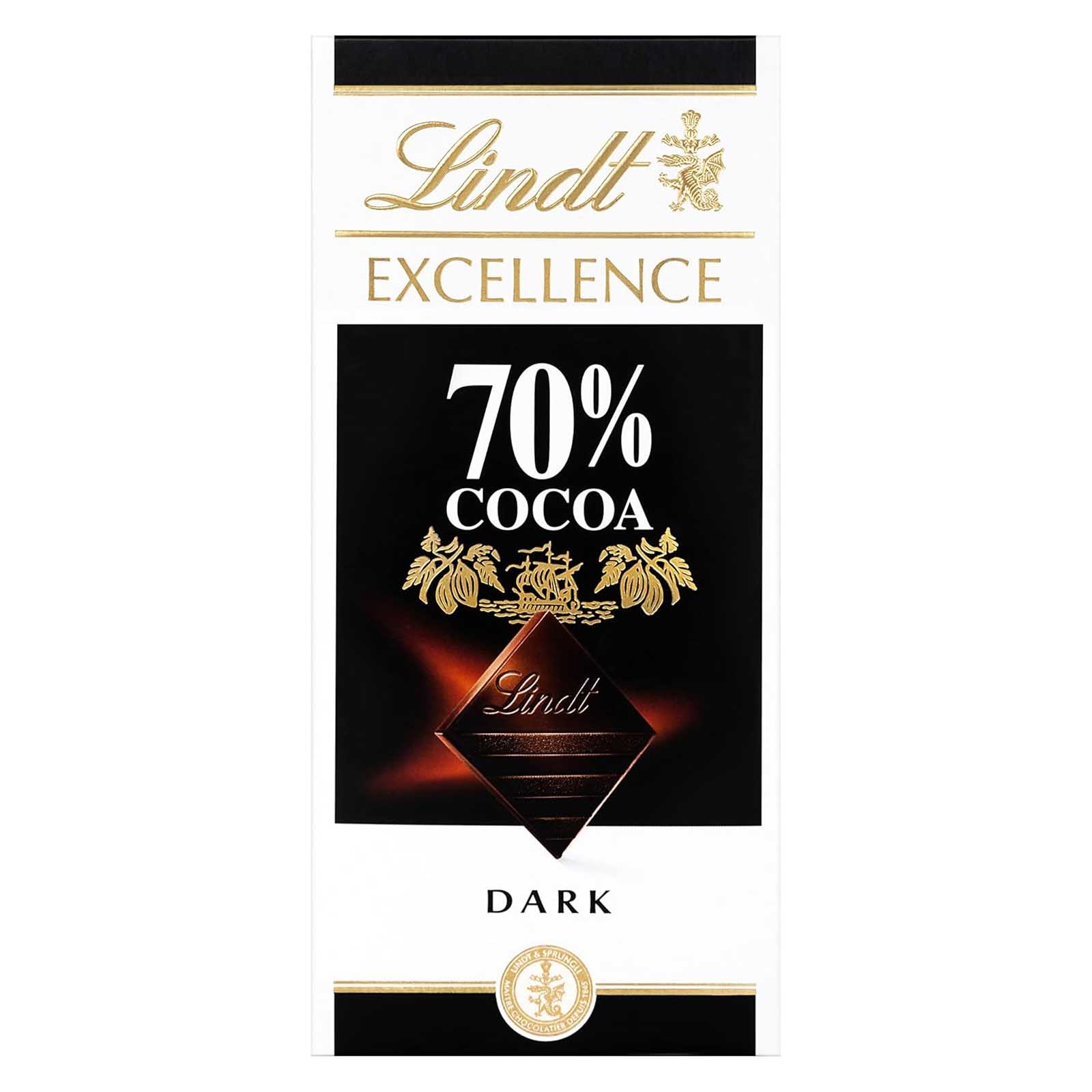 CHOCOLATE 70% COCOA INTENSE DARK EXCELLENCE LINDT ( 100 GM )