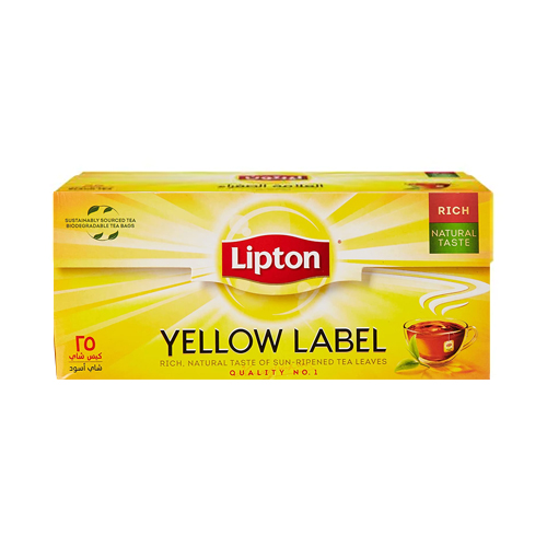 TEA BAG BLACK YELLOW LABEL LIPTON ( 25 BGS )