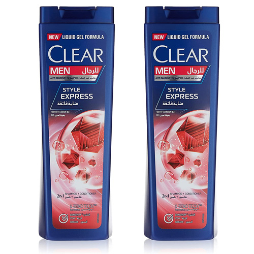  Mens Clear Shampoo & Conditioner 2 in 1 Style Express Anti Dandruff 2 x 400 Ml