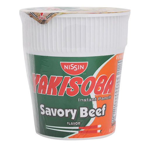 NOODLES CUP SAVORY BEEF NISSIN YAKISOBA ( 77 GM )